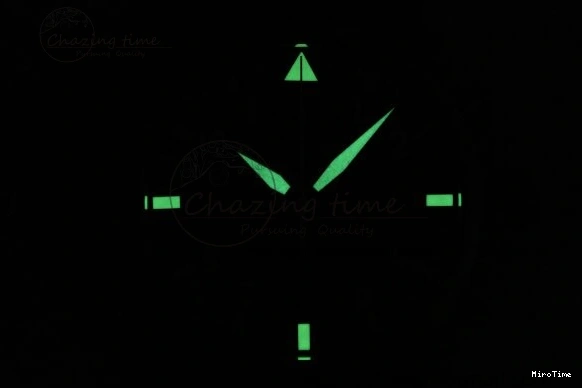 MIROTIME 0312 Bright Pilot Chrono SS AZF 1:1 Best Edition Green Dial on Brown Leather Strap A 7059